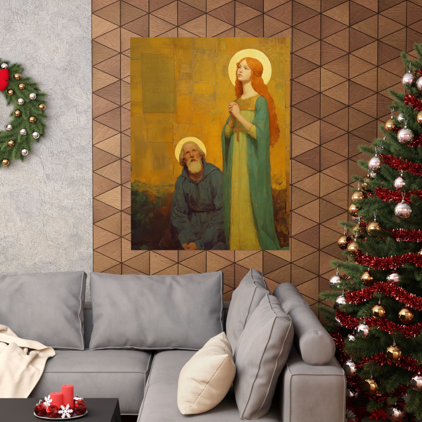 Saints Justina and Cyprian -  Catholic Art - Multiple Sizes - Premium Posters - Catholic Art - Christian Home - Catholic Saint Art