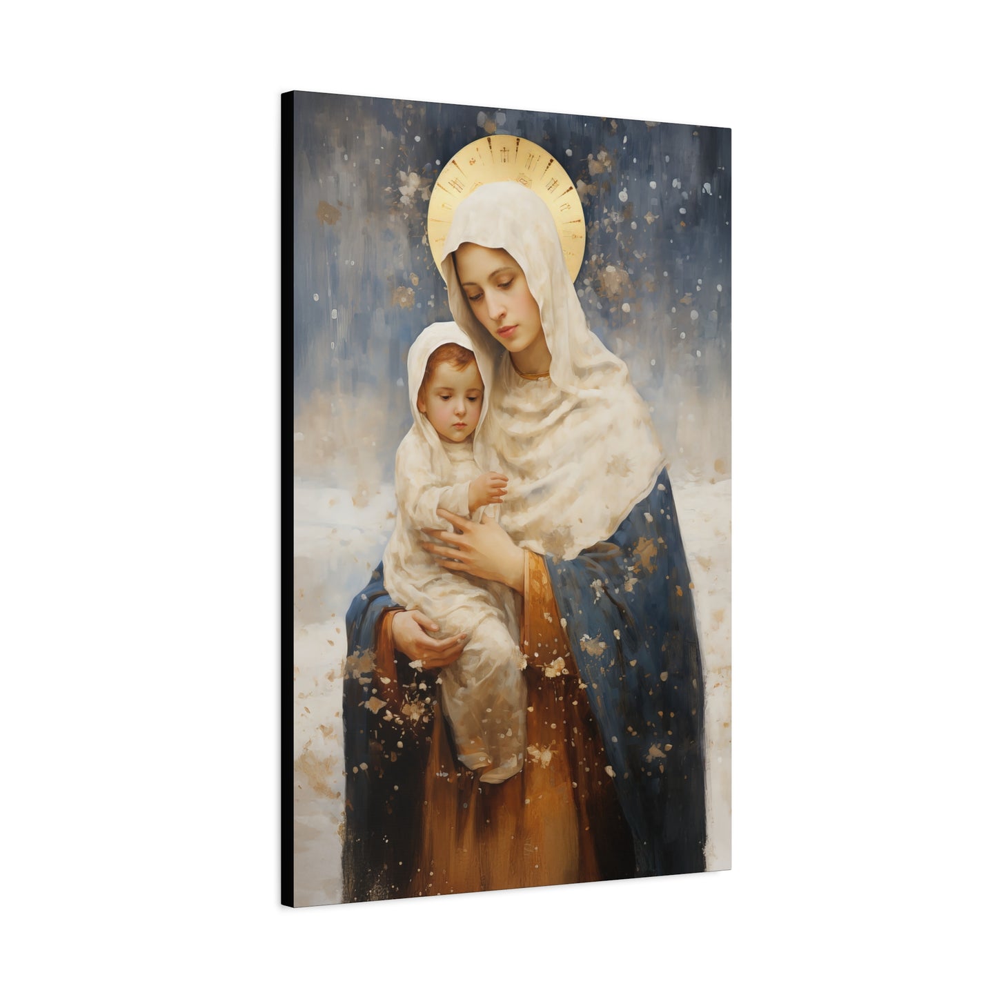 Winter's Grace : Our Lady of the Snows Canvas Print - Multiple Sizes - Catholic Home art - Gallery Wrapped Canvas - Sanctified Souls Print