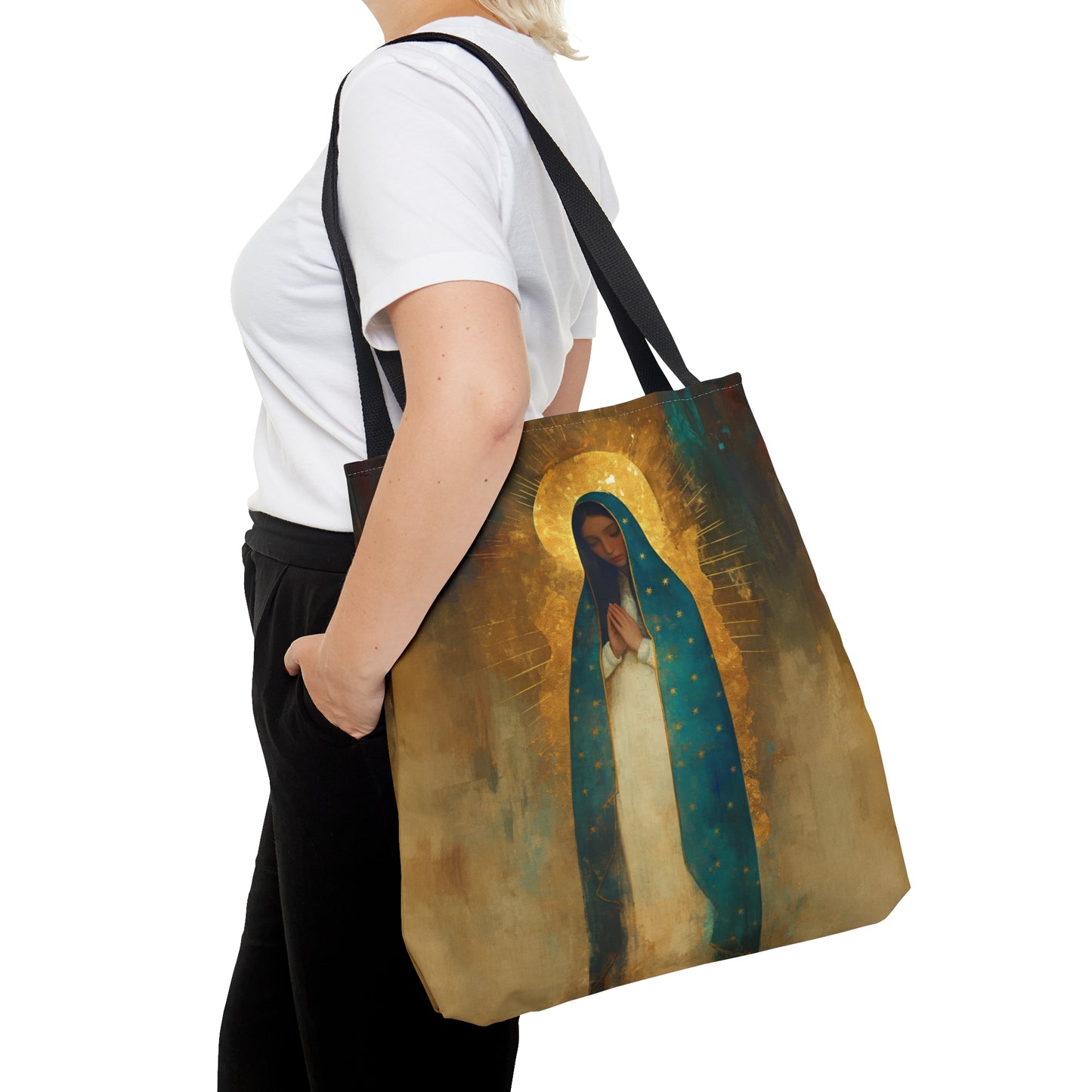 Flower of the new World - Our Lady of Guadalupe Tote Bag - Large Medium Small Faith Art Bag - Catholic Faith Purse - Double Sided