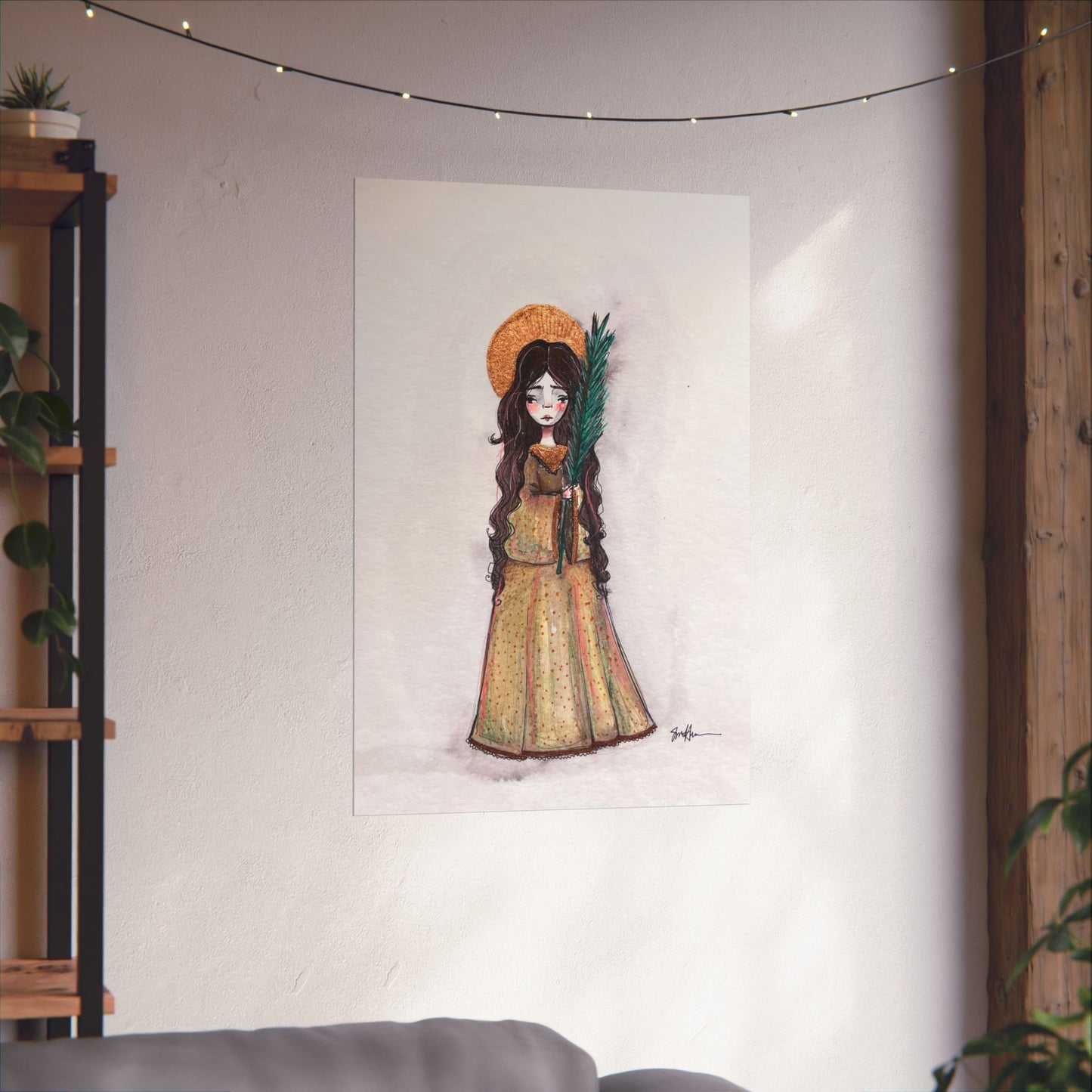 Saint Hope Poster - Hand-Drawn Art | Catholic Art Print | Faith Hope and Charity Middle Sister | Devotional Wall Art | Sanctified Solocosmo