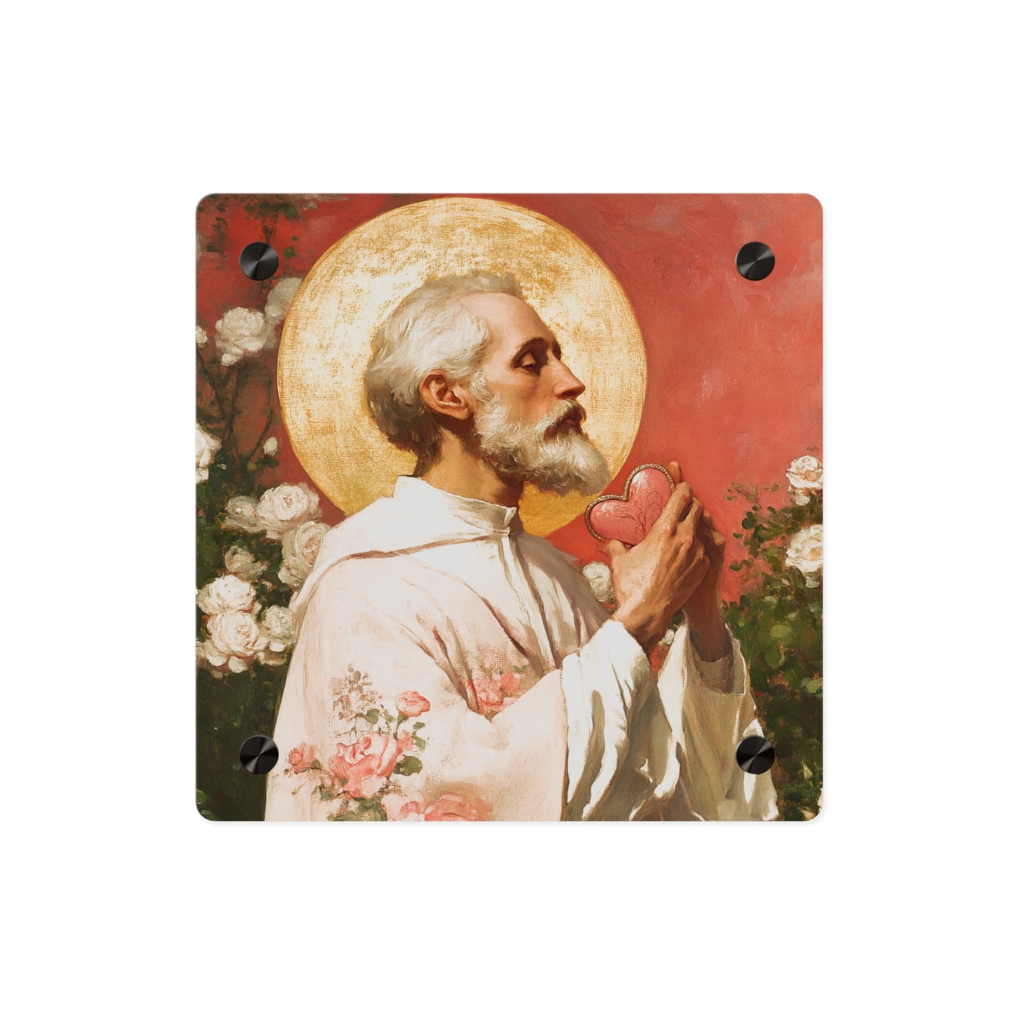 Saint Valentine Wall Art Panel - Ready to Hang Acrylic Print - Catholic Saint Art - Patron Saint Print - Catholic Saint Wall Art