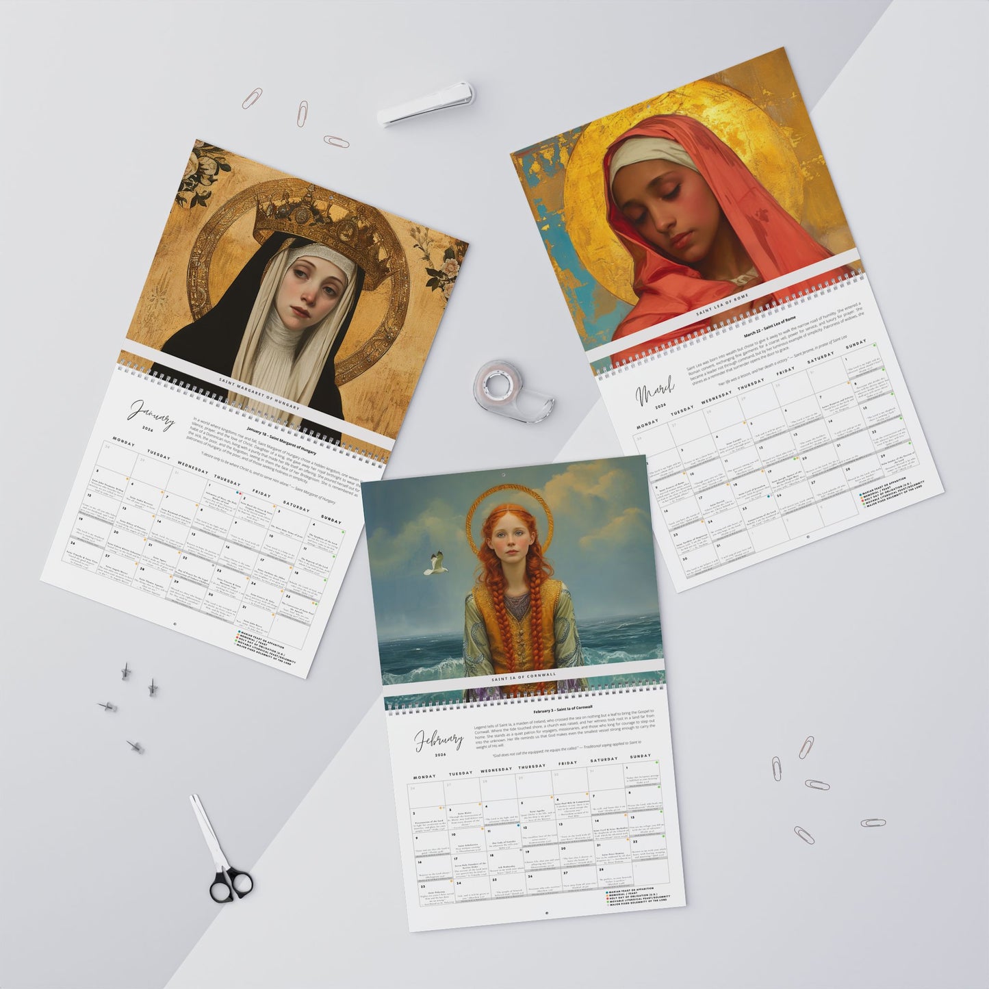 Catholic Liturgical Calendar 2026 - Saints, Solemnities & Marian Feast Days - Sanctified Souls - Christmas Gift - Gift for Catholics