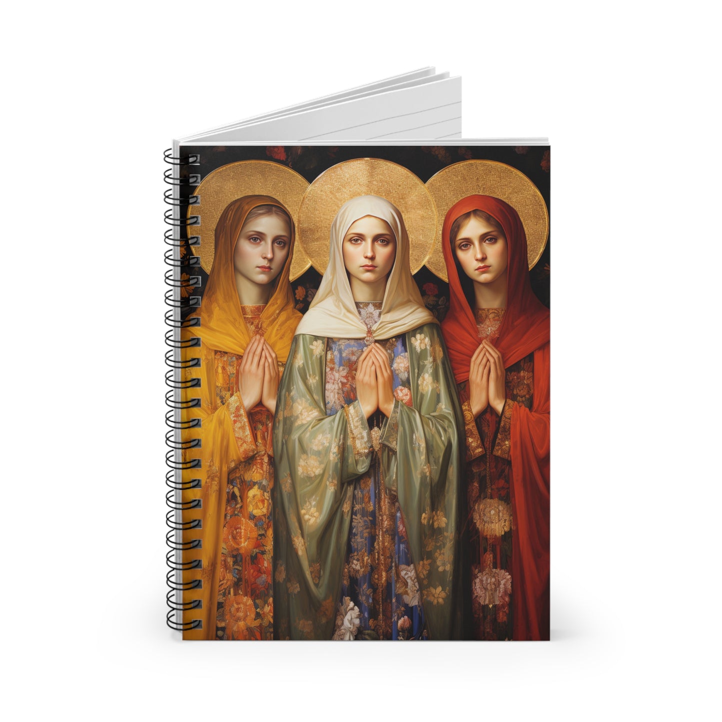 Saints Menodora, Metrodora, and Nymphodora Journal - Sanctified Souls Art - Religious Based Notebook - Spiral Notebook - Ruled Line
