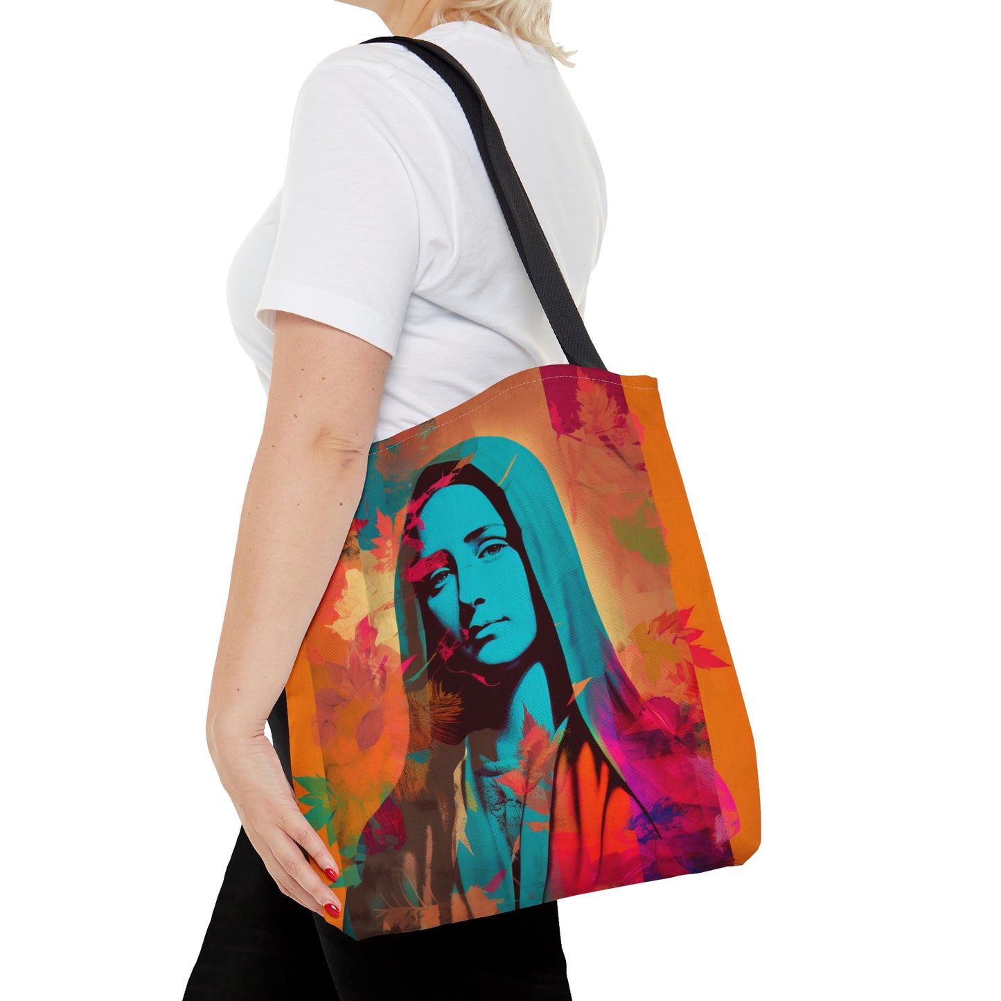 Mary Mother of God Tote Bag - Catholic faith inspired carry-all purse - day to day bag - Mary the Blessed Virgin - Double Sided