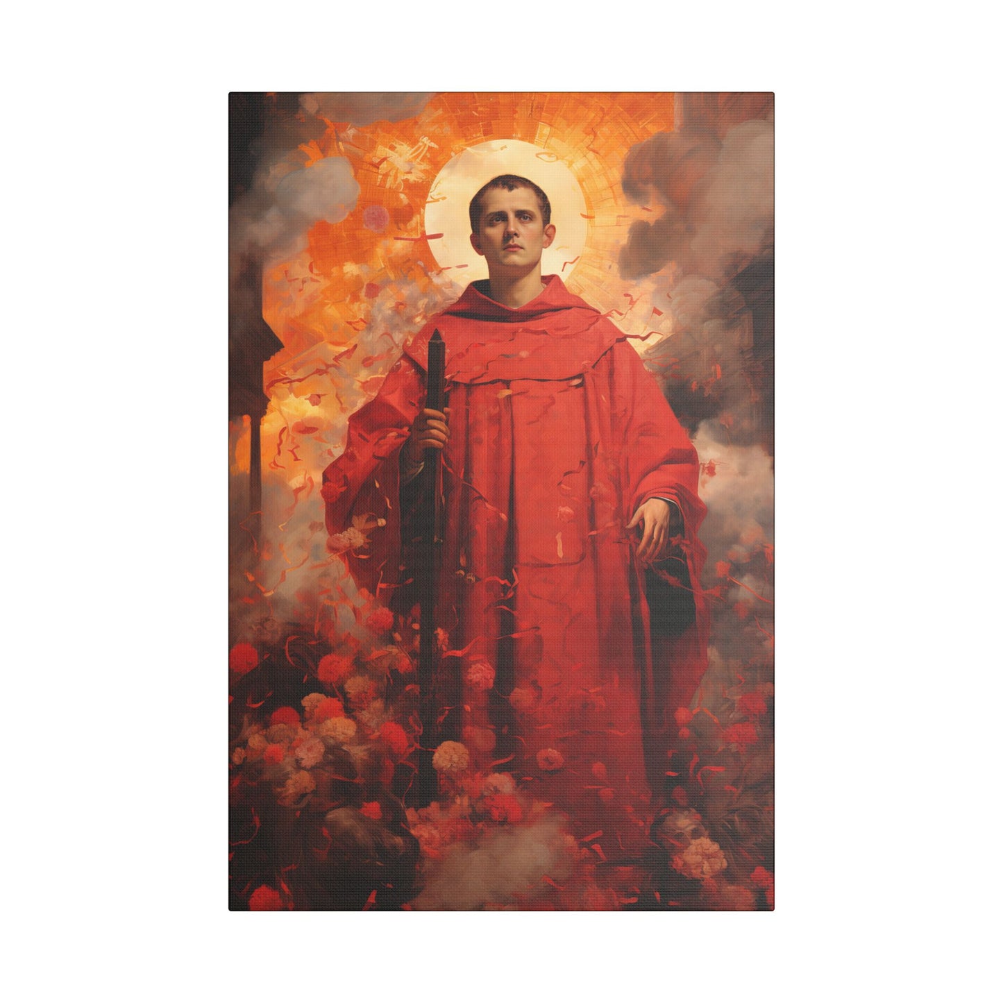 Saint Lawrence Deacon and Martyr Canvas Print - Multiple Sizes - Catholic Home art - Museum Wrapped Canvas - Sanctified Souls Print
