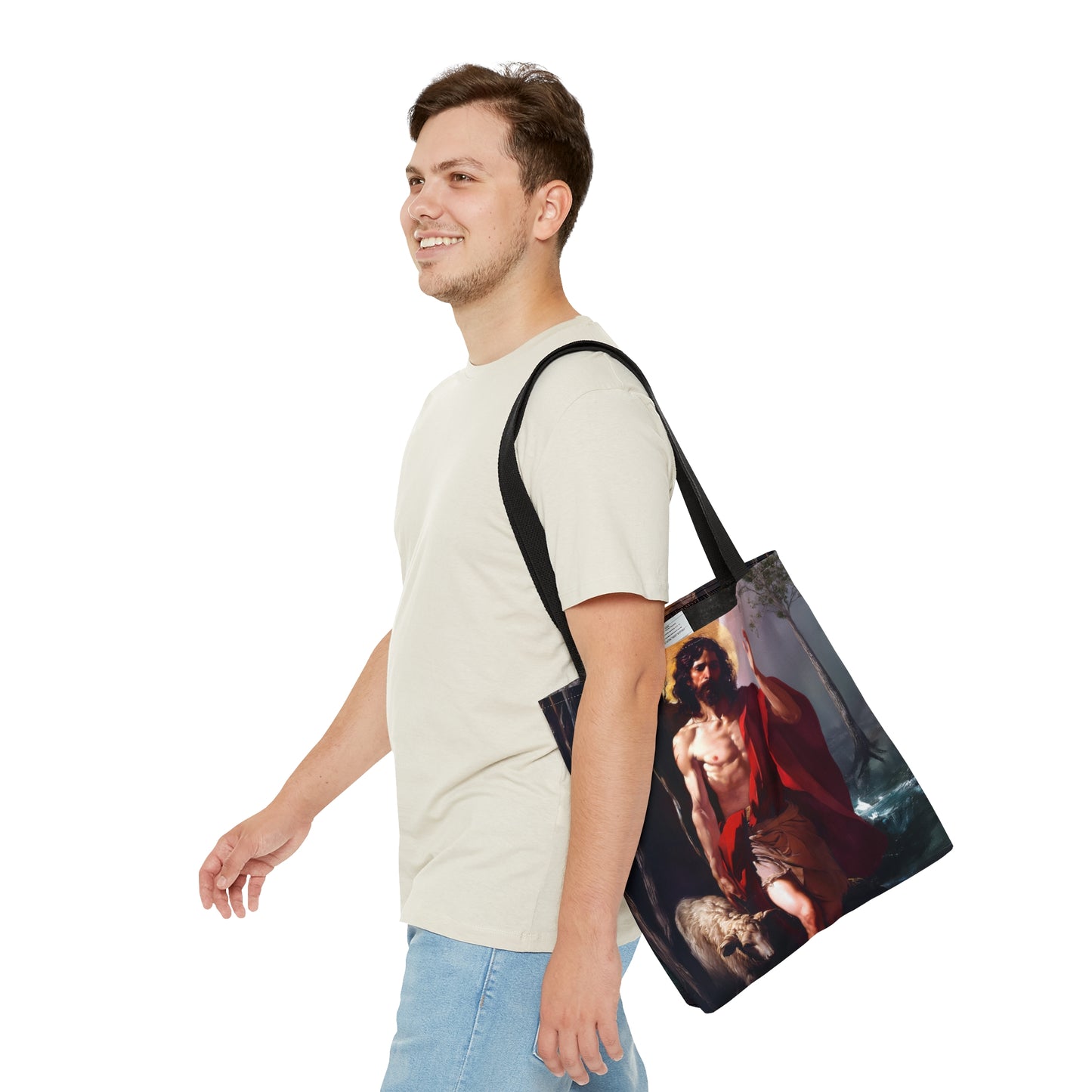 Saint John the Baptist  - Tote Bag - Large Medium Small Faith Art Bag - Bible Study Faith Purse - Double Sided