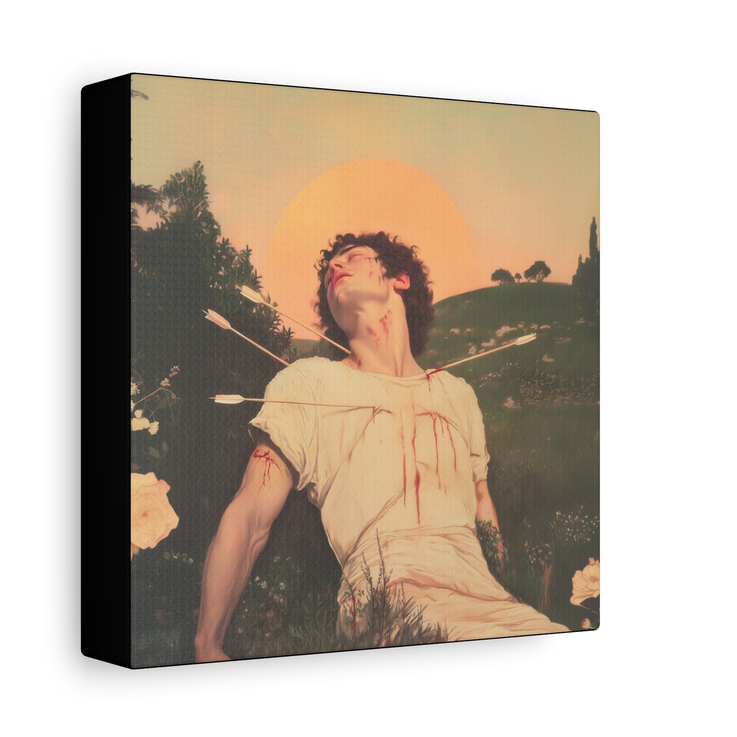 Saint Sebastian -  Museum Wrapped Canvas - Sanctified Souls Print - Religious Art for your Home - Catholic Patron Saint Art
