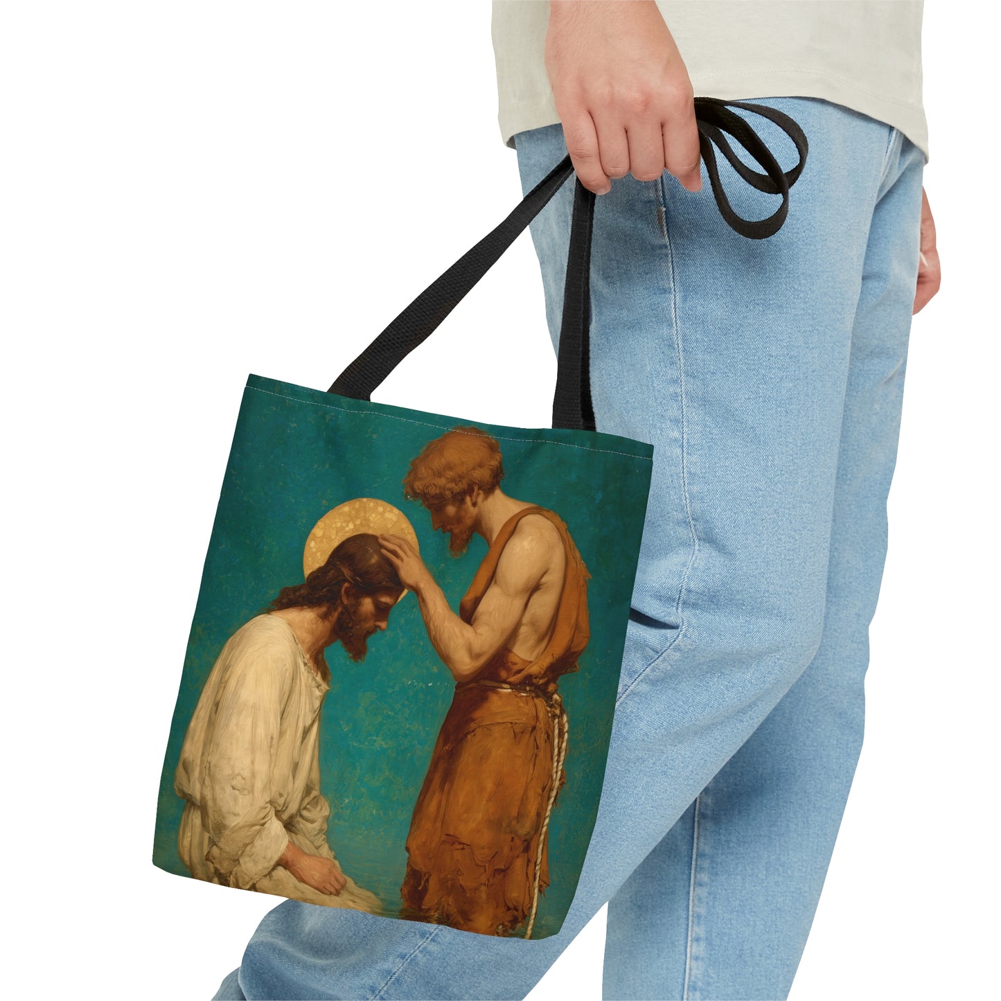 Saint John the Baptist, The Prophet and the Promise - Tote Bag - Large Medium Small Faith Art Bag - Catholic Faith Purse - Double Sided
