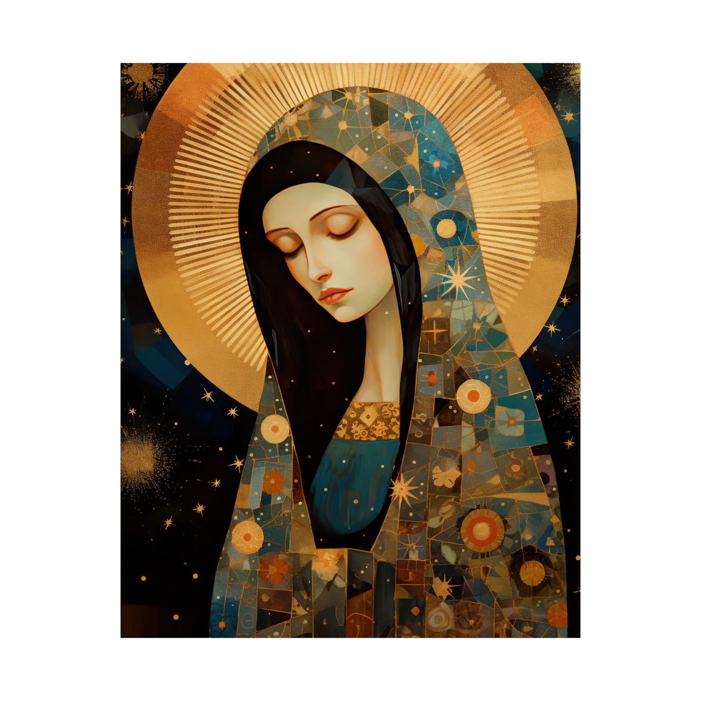 The Beloved Mother: Mary in Portrait - Sanctified Souls Print - Multiple Sizes - Premium Matte Vertical Posters