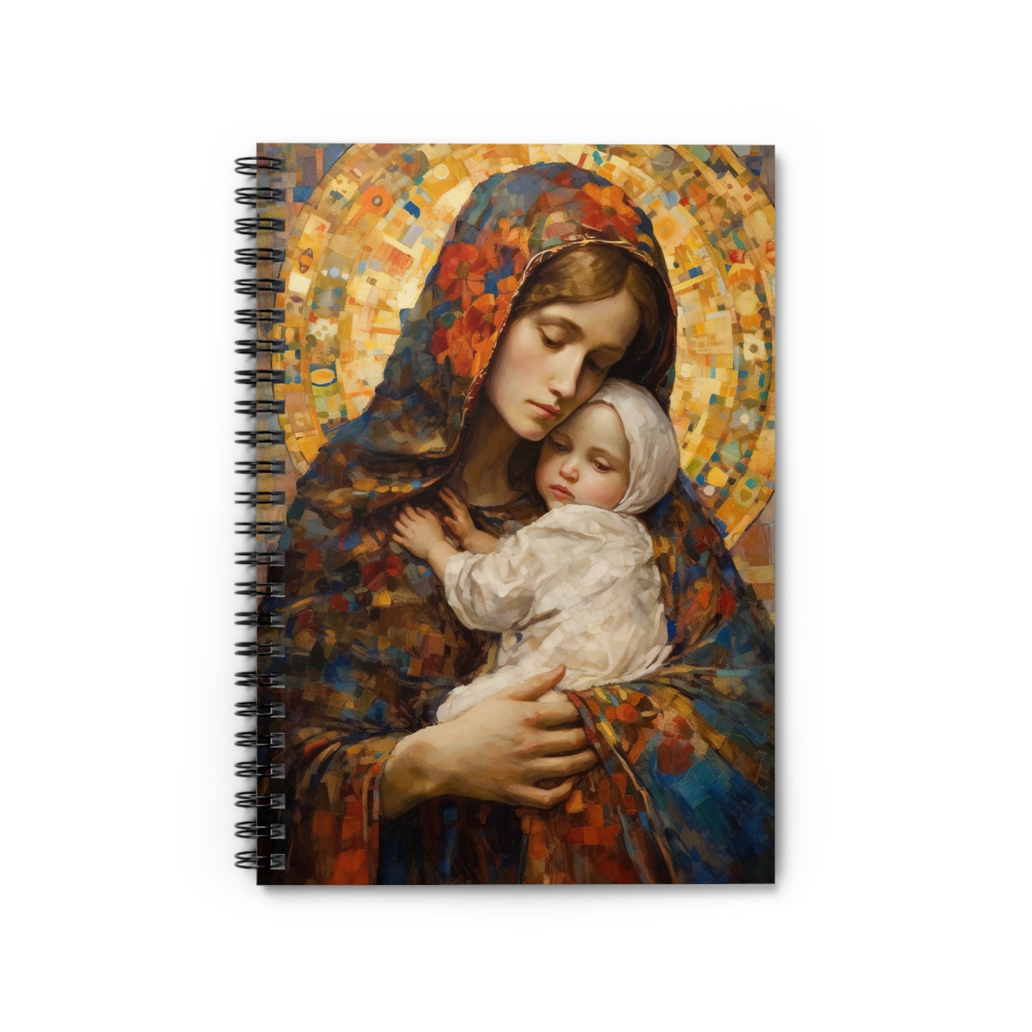 Holy Maternal Bond - Mary and the Christ Baby - Journal - Religious Based Notebook - Spiral Notebook