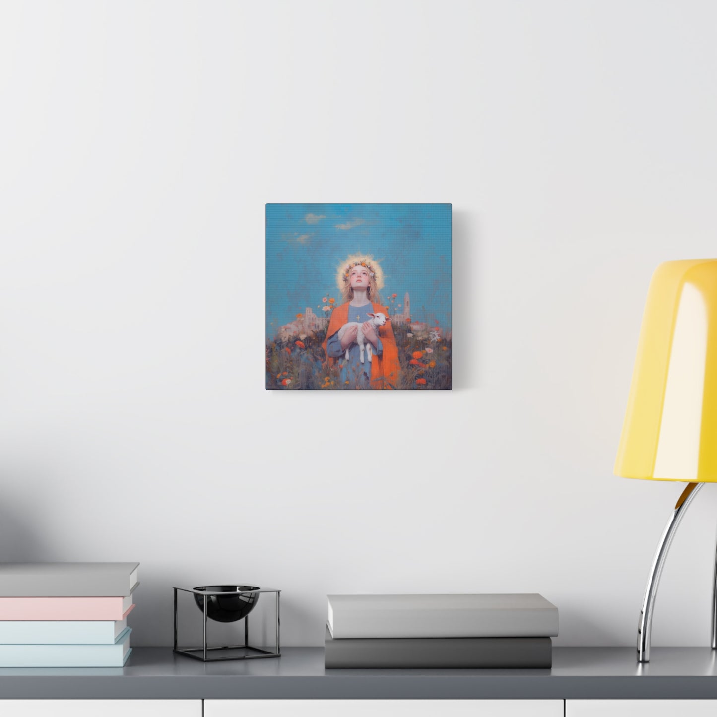 Saint Agnes of Rome -  Museum Wrapped Canvas - Sanctified Souls Print - Religious Art for your Home - Catholic Patron Saint Art