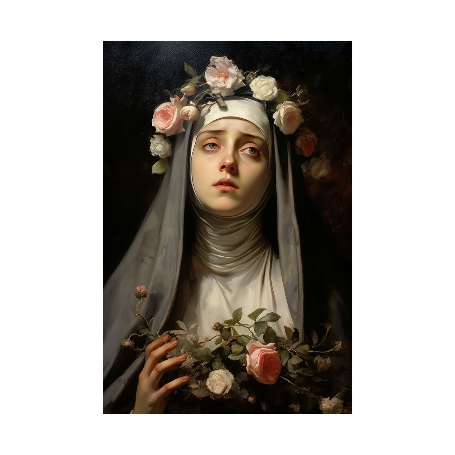 Saint Rose of Lima - Sanctified Souls Print - Multiple Sizes - Premium Matte Vertical Posters - Patron Saint of Florists