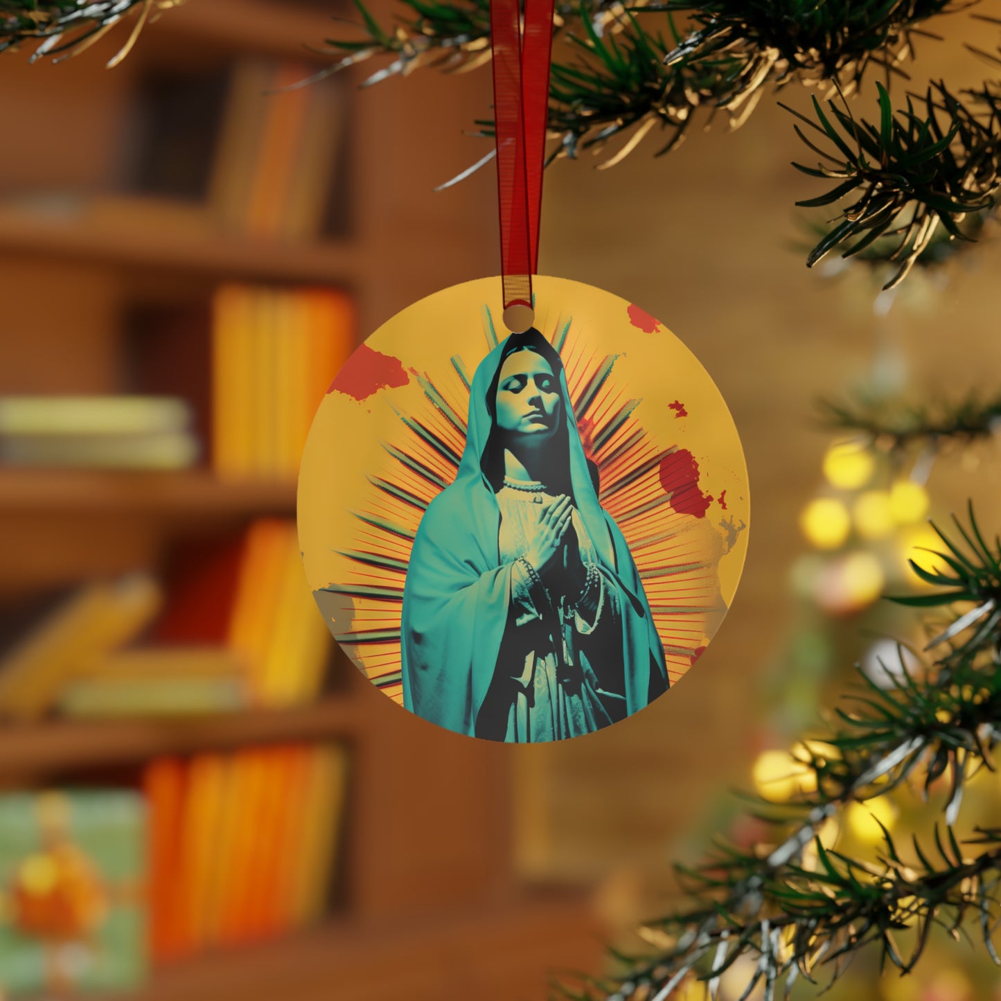 Guadalupe's Miraculous Presence - Metal Ornament - Religious Holiday Christmas Ornament and Keepsake - Double sided - Our Lady
