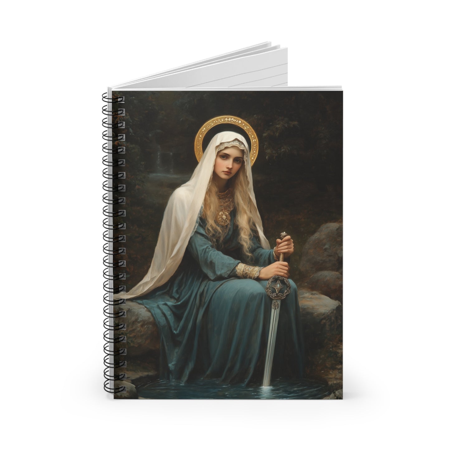 Saint Winifred - Sanctified Souls Art - Religious - Spiral Notebook - Ruled - Catholic - Devotional Journal - Journal Diary