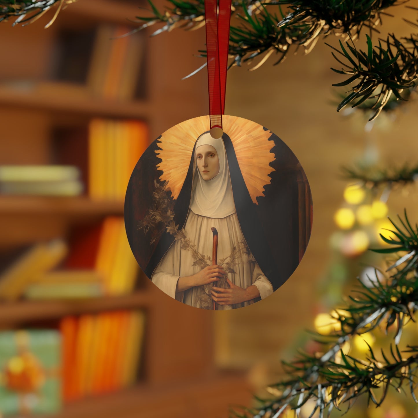 Saint Margaret of Castello Metal Ornament - Religious Holiday Christmas Ornament and Keepsake - Double sided - Blessed Margaret