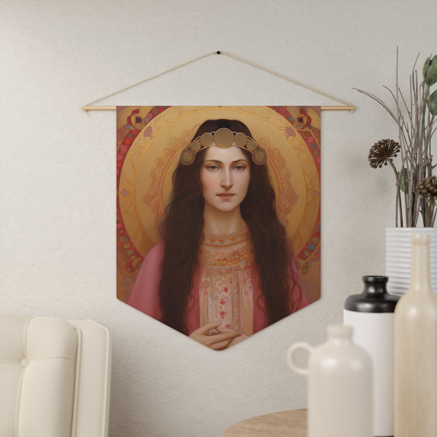 Saint Apollonia Wall Banner / Wall Hanging - Catholic Home Art - Large Saint Art for your home - 18" x 21"