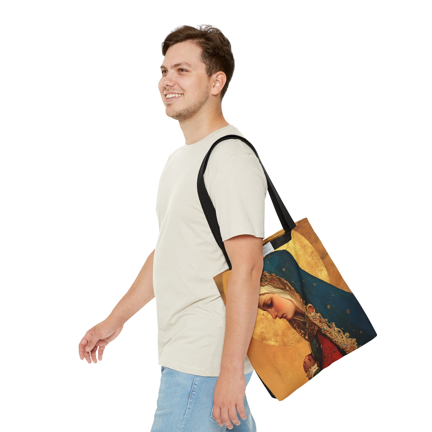 Our Lady of Mercy / Our Lady of Ransom - Tote Bag - Large Medium Small Faith Art Bag - Bible Study Faith Purse - Double Sided Prayer Tote