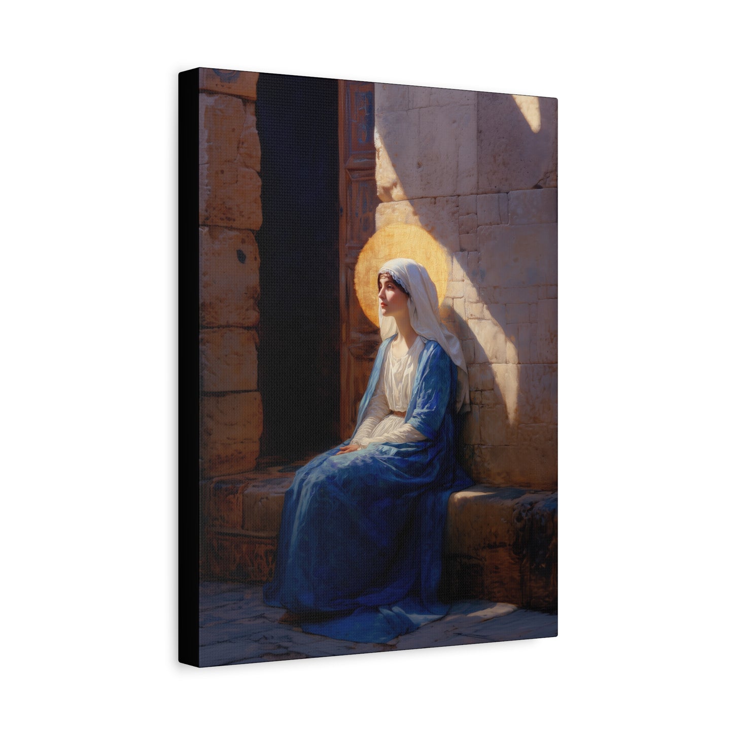 The Quiet Fiat That Split the Darkness, Mary's Yes - Gallery Wrapped Canvas - Print - Religious Art for your Home - Catholic Art