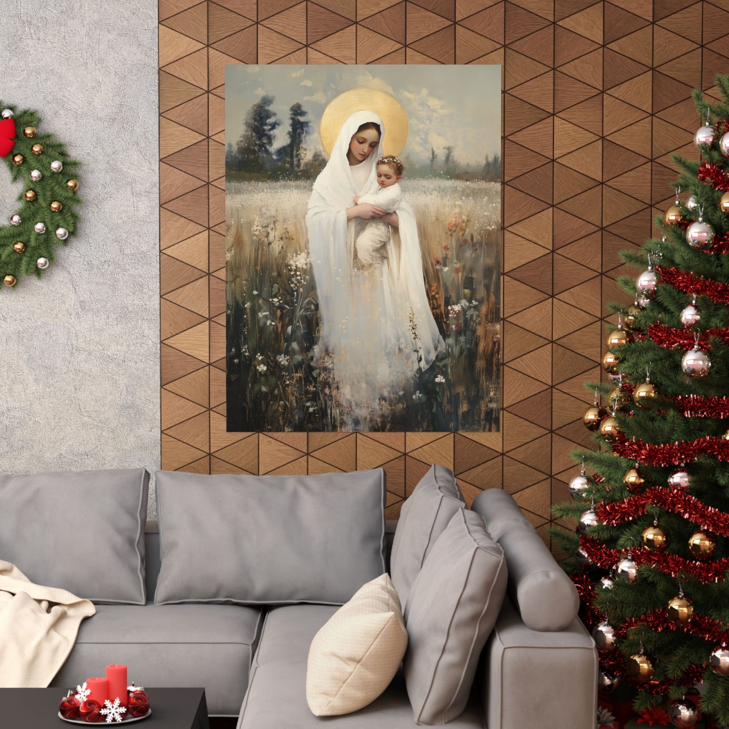 Our Lady of the Prairie - Sanctified Souls Print - Multiple Sizes - Premium Posters - Catholic Art - Christian Home
