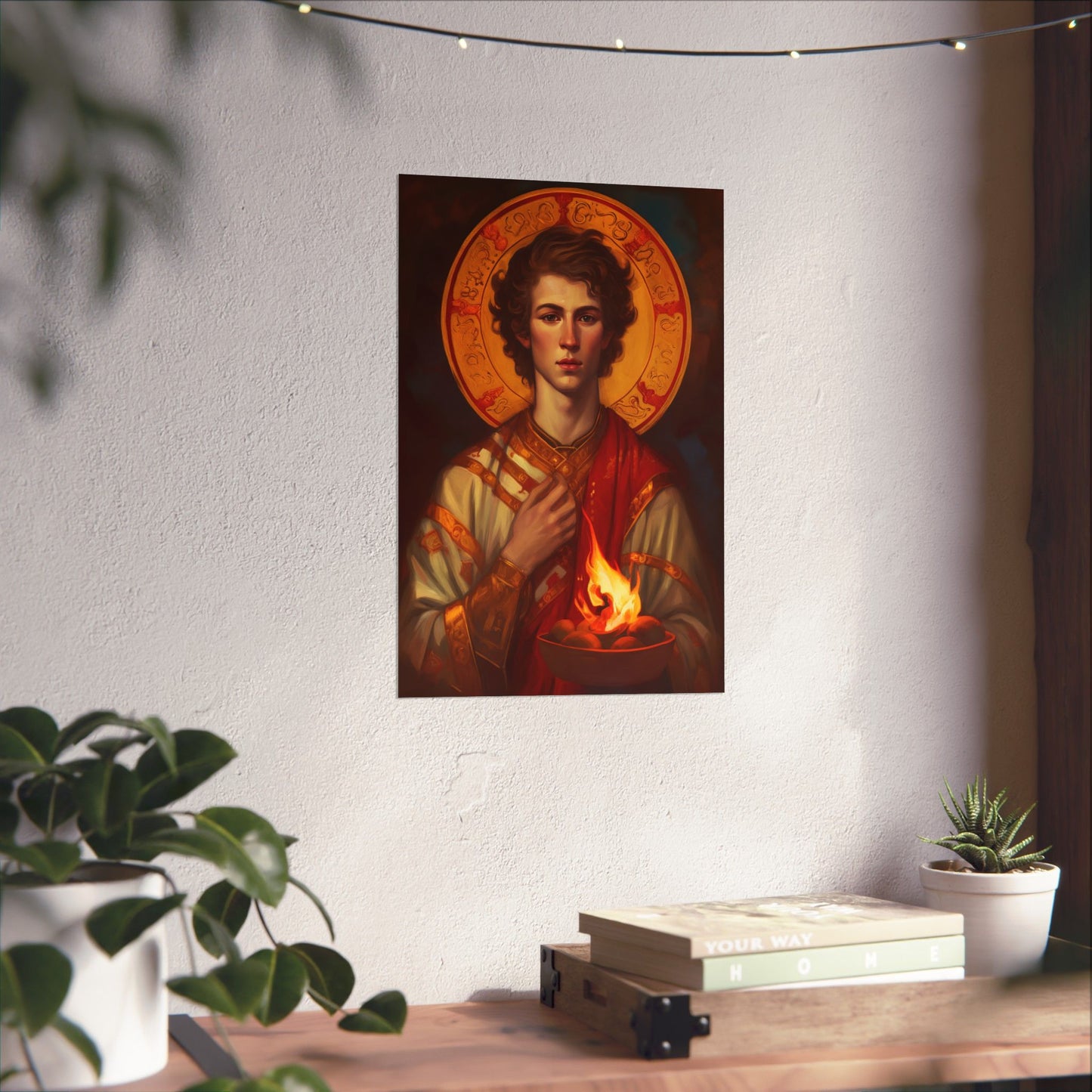 Saint Lawrence Deacon and Martyr  - Sanctified Souls Print - Multiple Sizes - Premium Matte Vertical Posters