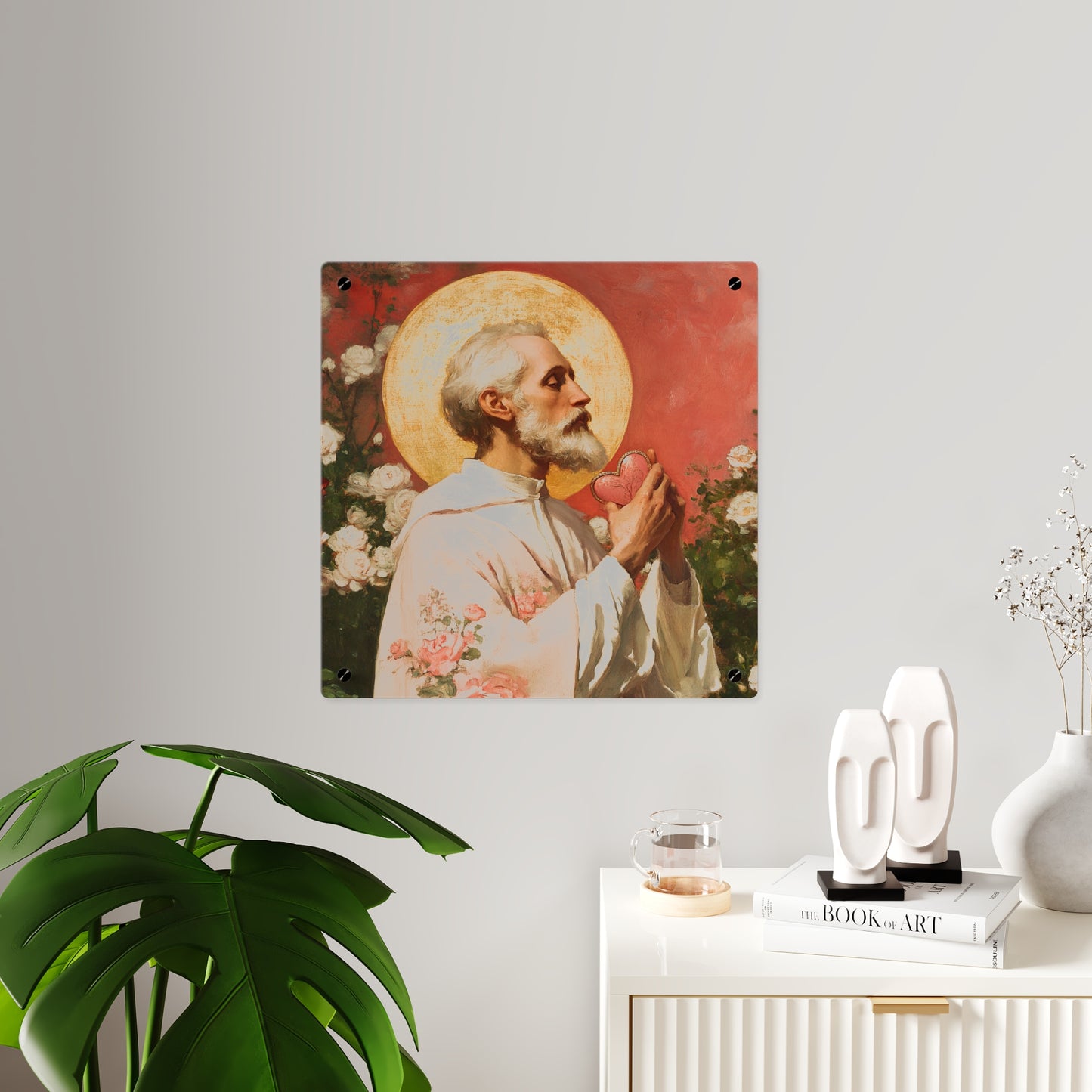Saint Valentine Wall Art Panel - Ready to Hang Acrylic Print - Catholic Saint Art - Patron Saint Print - Catholic Saint Wall Art