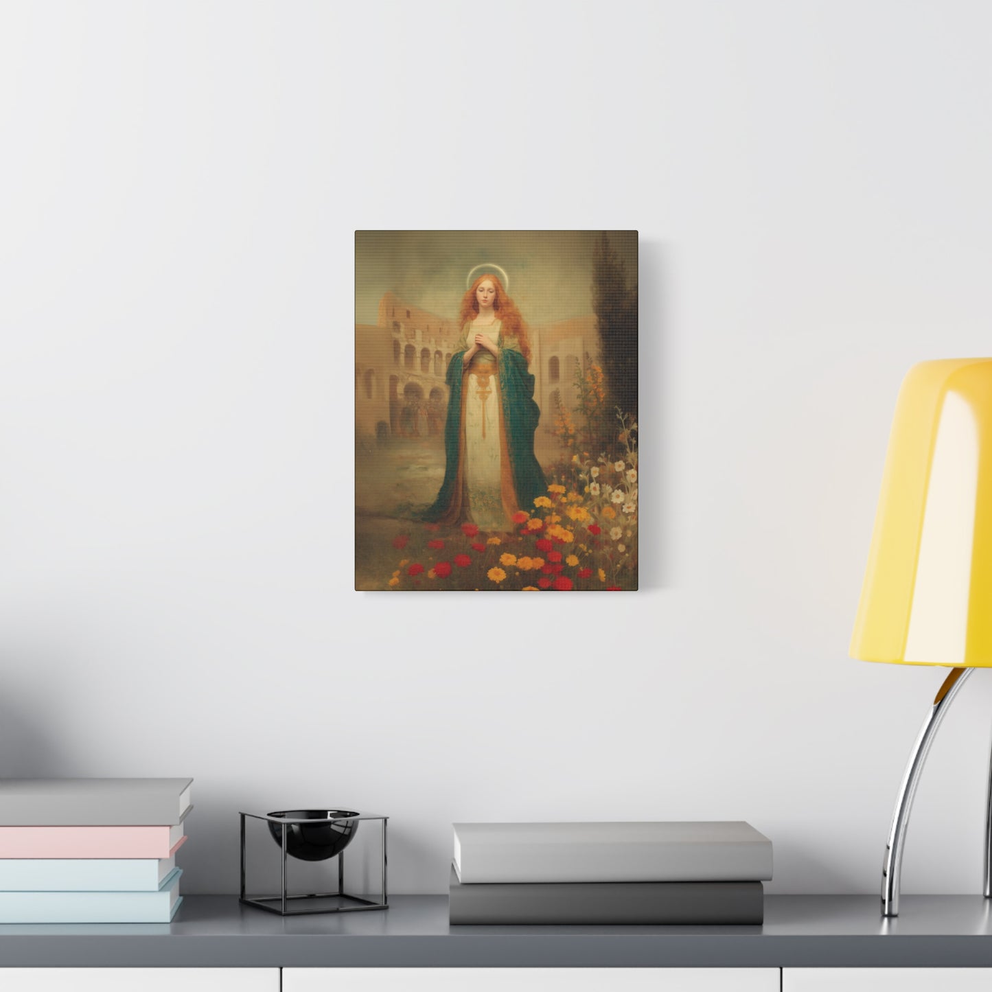 Saint Justina - Multiple Sizes - Catholic Home art - Museum Wrapped Canvas - Sanctified Souls Print - Catholic Martyr Art