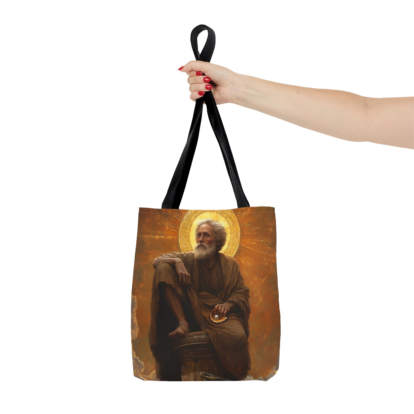 Saint Simeon Stylites Tote Bag - Large Medium Small Faith Art Bag - Catholic Faith Purse - Religious - Prayer Bag - Devotional Purse
