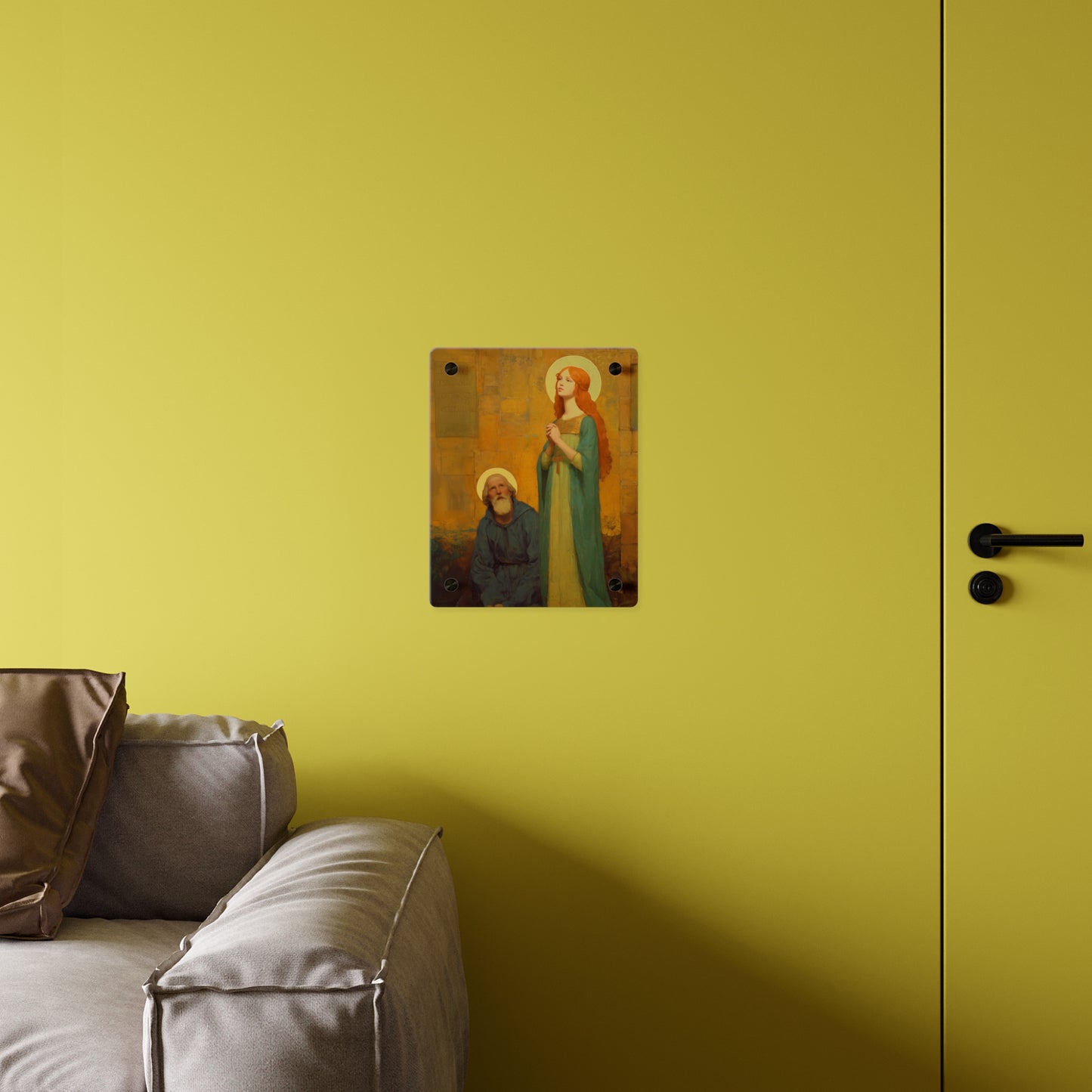 Saints Cyprian and Justina Wall Art Panel - Ready to Hang Acrylic Print - Catholic Saint Art - Patron Saint Print - Martyr Art