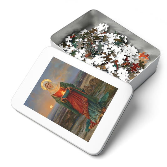 Saint Brigid of Ireland / Kildare - Puzzle and Keepsake Tin - Religious (30, 110, 252, 500,1000) - Religious Puzzle - Gifts for Catholics