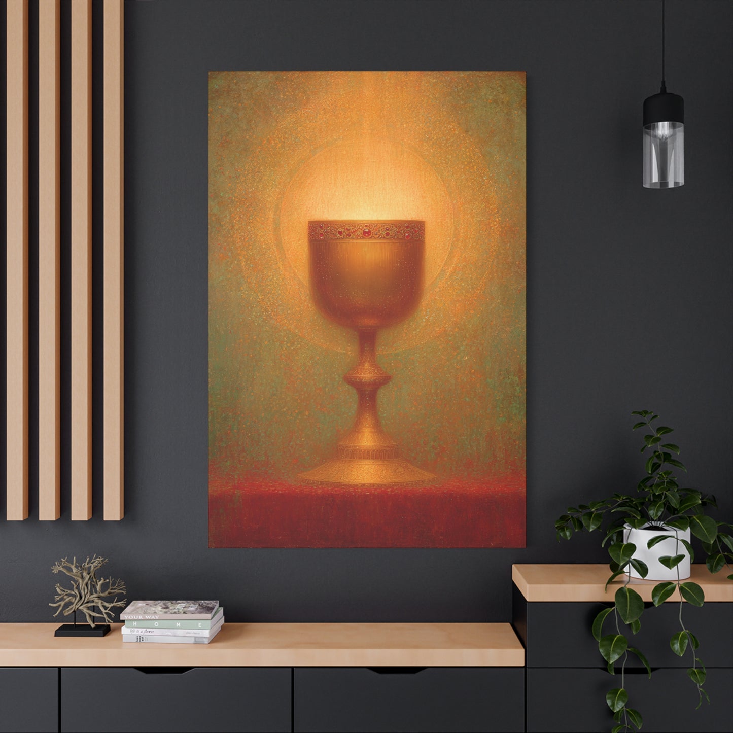 Chalice of the Lamb, Light of the World - The Holy Grail - Gallery Wrapped Canvas - Print - Religious Art for your Home - Catholic Art