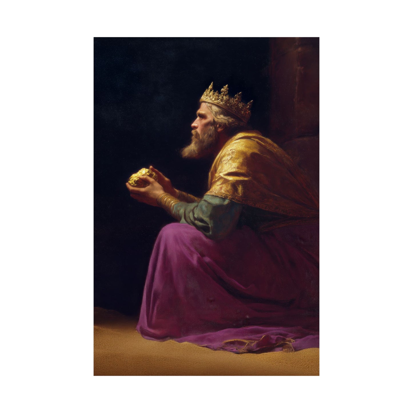 Melchior and the Gift Fit for a King - 3 Wise Men - Sanctified Souls Print - Multiple Sizes - Premium Matte Vertical Posters