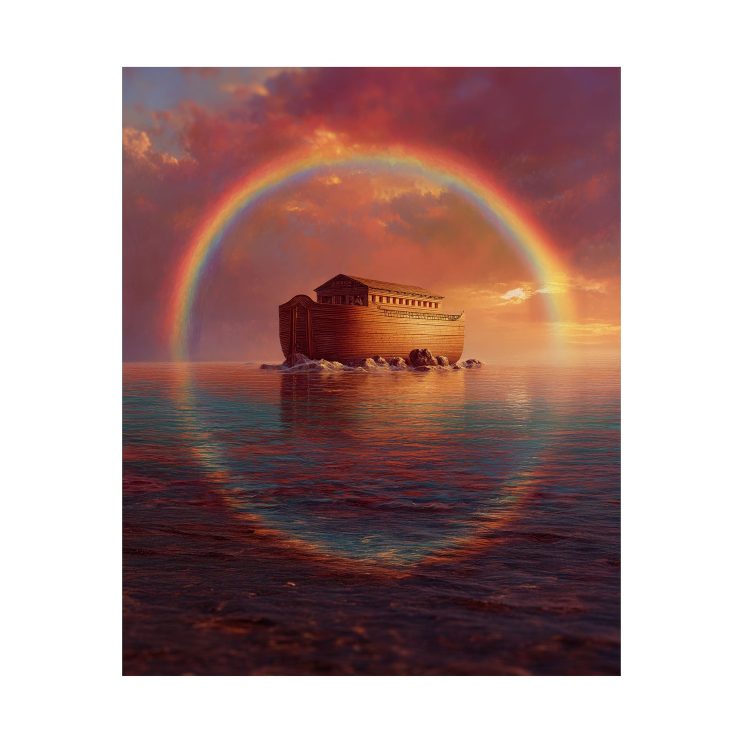 Sheltered Beneath the Covenant Sky - Noah's Ark - Sanctified Souls Print - Multiple Sizes - Premium Matte Vertical Posters