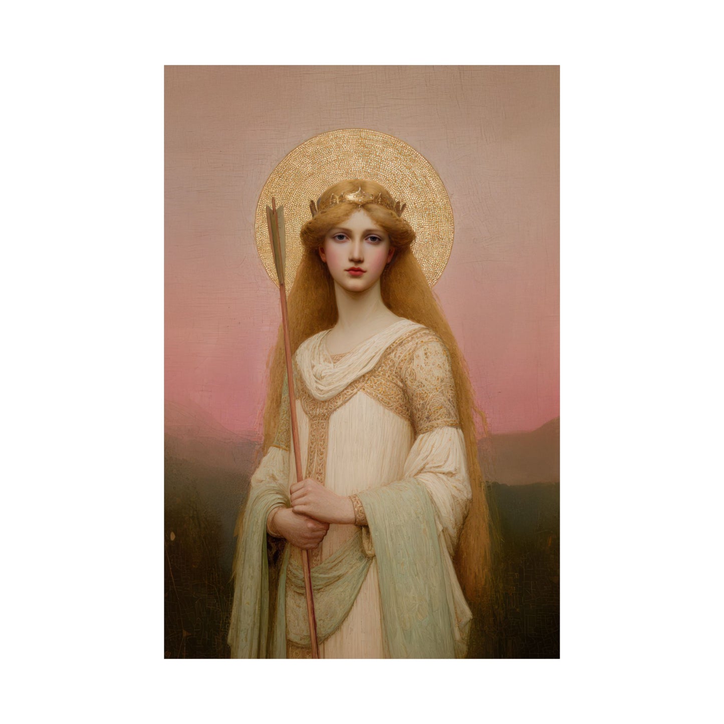 Saint Ursula -  Catholic Art - Multiple Sizes - Premium Posters - Catholic Art - Christian Home - Catholic Saint Art