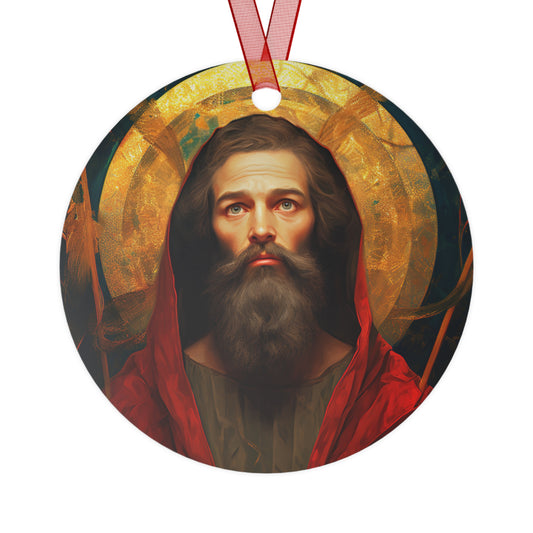 Saint Andrew the Apostle Metal Ornament - Religious Holiday Christmas Ornament and Keepsake - Double sided Keepsake Religious Ornament