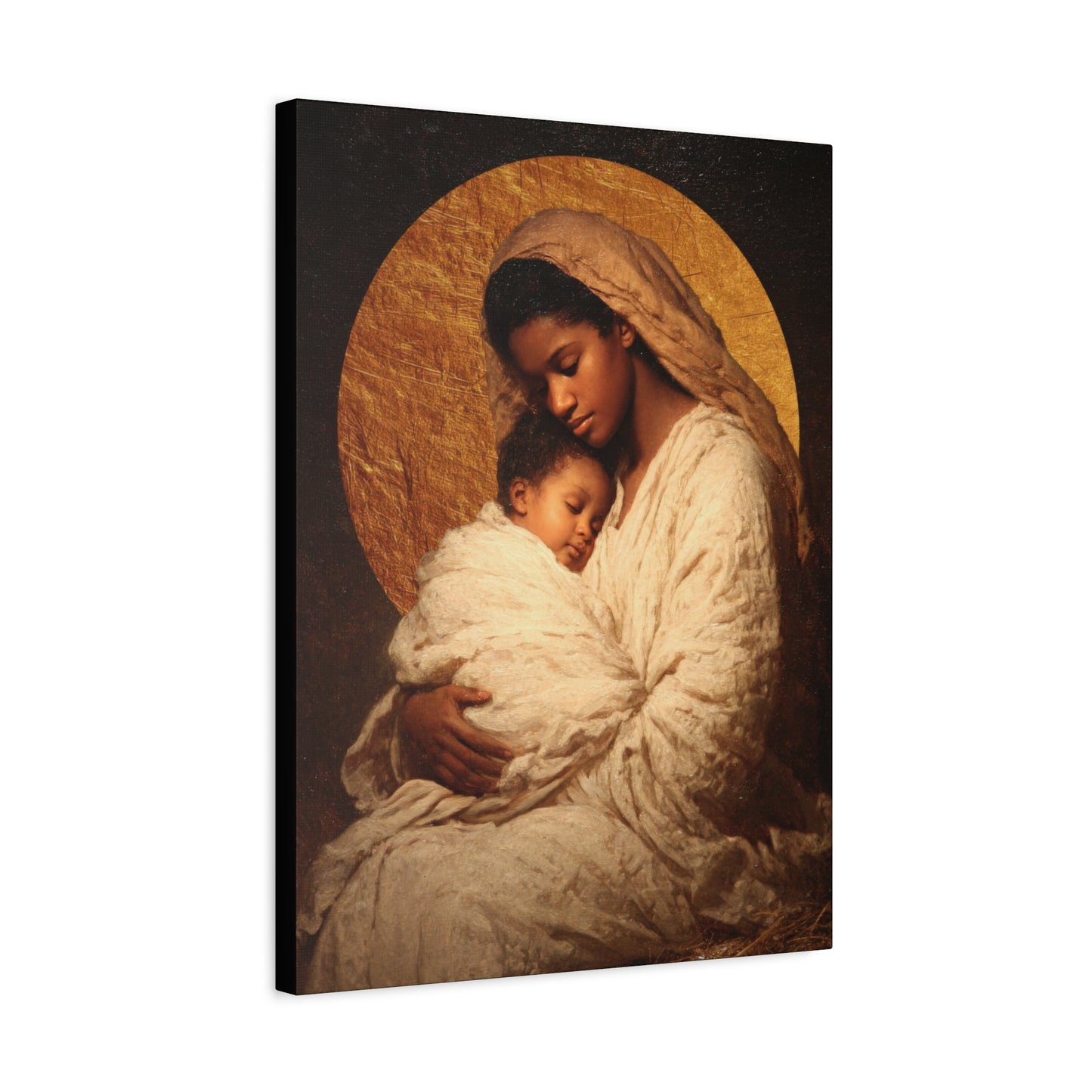 Our Lady of the Manger - Mother Mary and the Christ Child - Gallery Wrapped Canvas - Print - Religious Art for your Home - Catholic