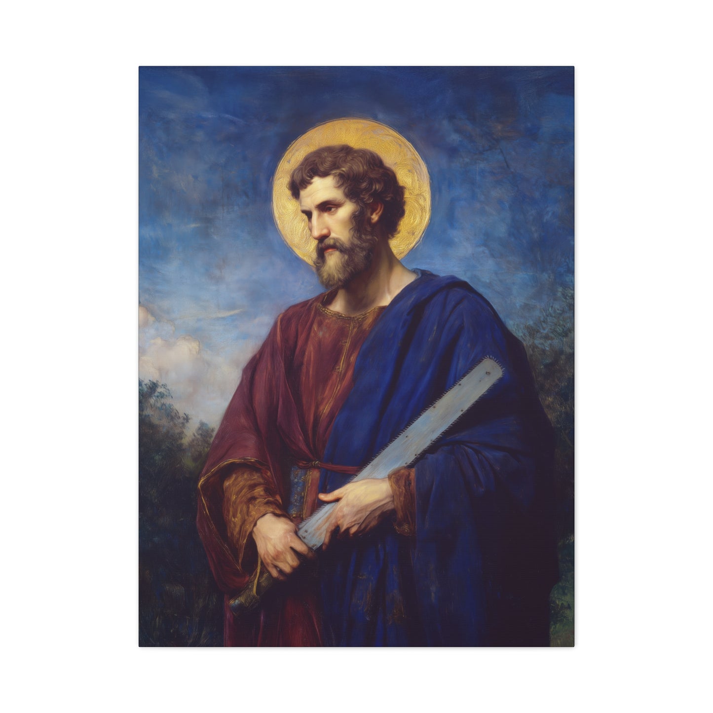 Saint Simon the Apostle  - Gallery Wrapped Canvas - Print - Religious Art for your Home - Catholic Art