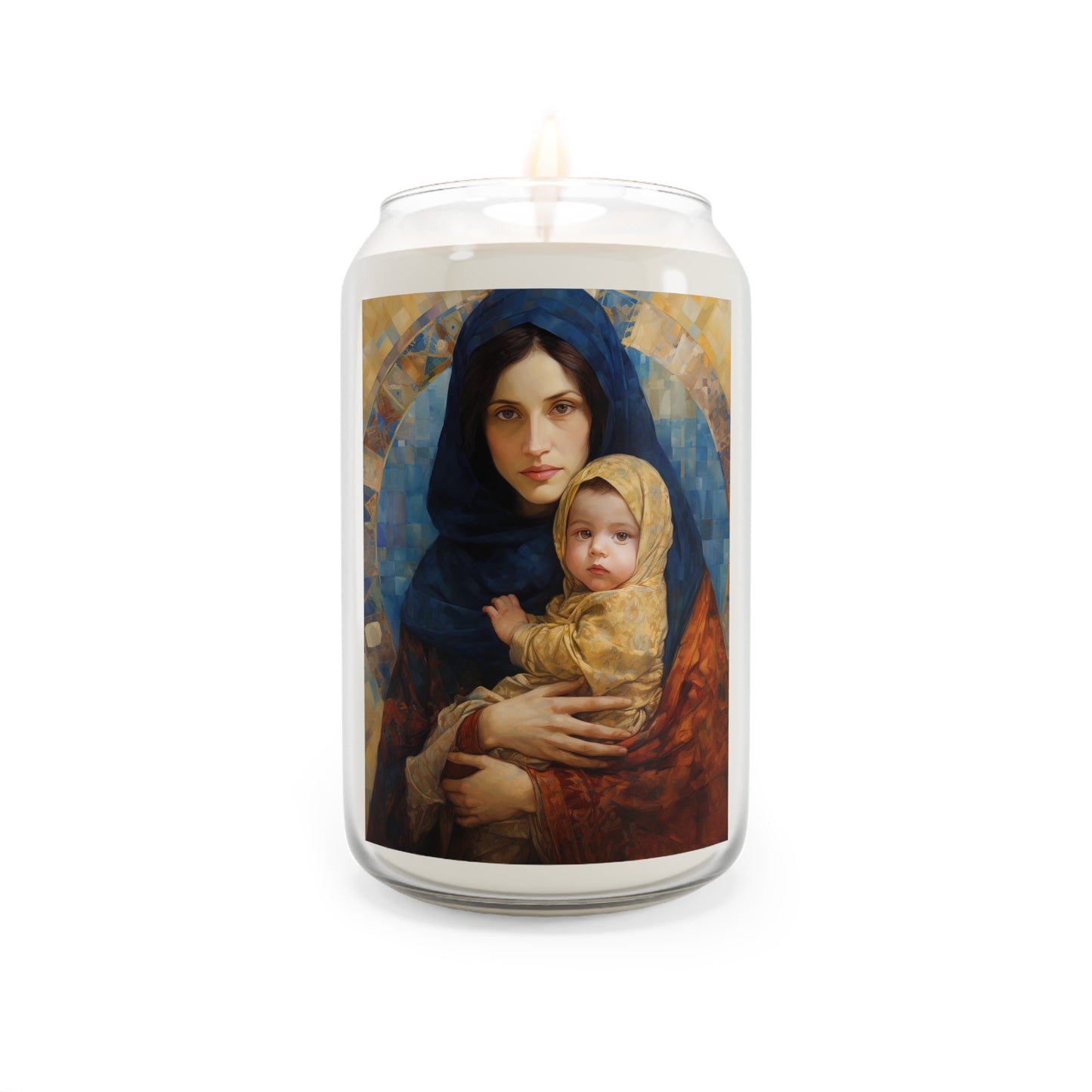Maternal Seraph - Virgin Mary and Infant Jesus - Scented Prayer Candle, 13.75oz - Tall Size - Religious Prayer Candle - Catholic Art