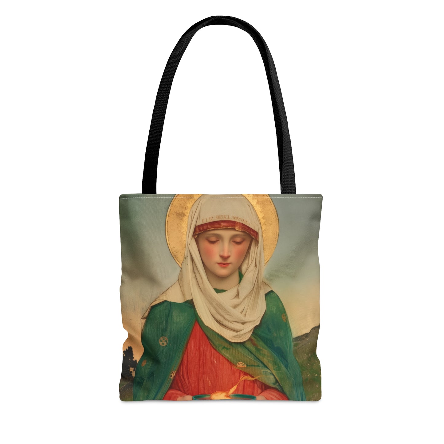 Saint Brigid of Ireland / Kildare Tote Bag - Large Medium Small Faith Art Bag - Catholic Faith Purse - Religious - Prayer Bag - Devotional