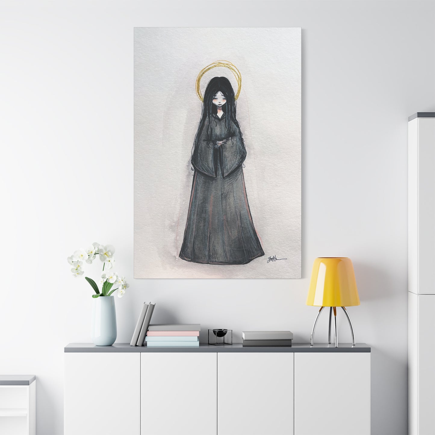 Blessed Mary Magdalen Kiota Hand-Drawn Catholic Canvas Print | Martyrs of Japan Sacred Art | Sanctified Solocosmo Religious Artwork