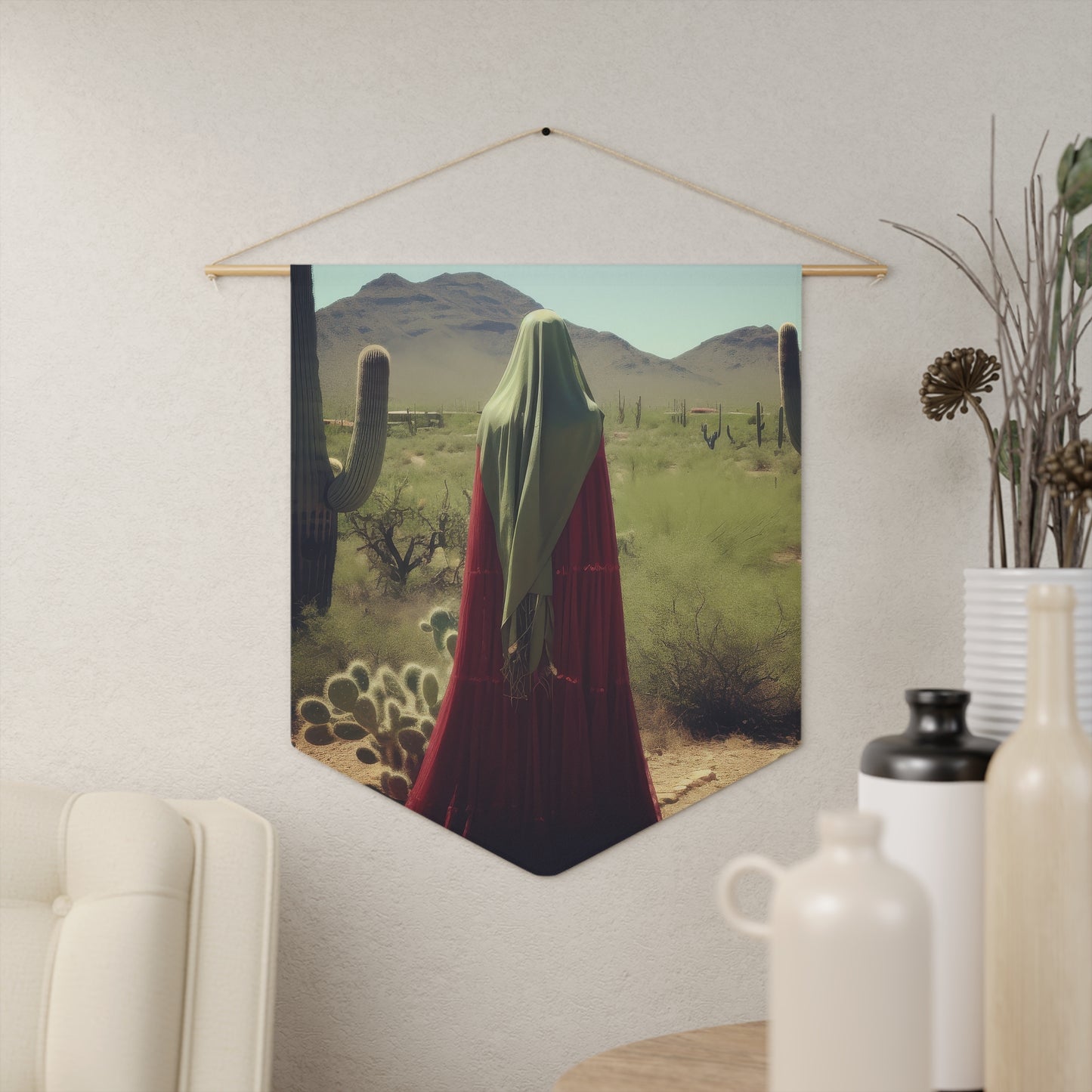 Saint Melania the Elder, Desert Mother Pennant / Banner / Wall Hanging - Prayer room art - 18" x 21" - Catholic prayer Religious Gift