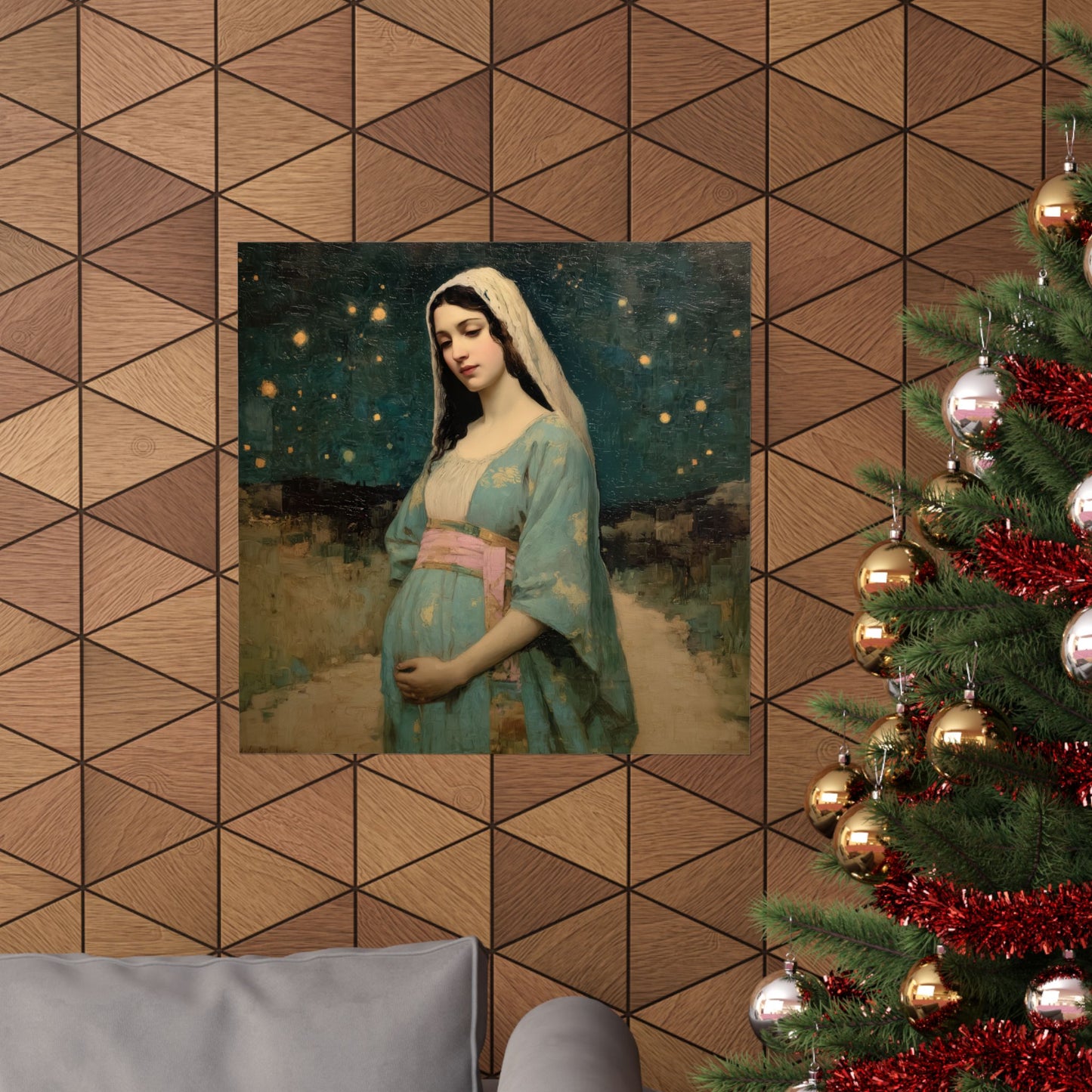 Our Lady of 'O' - Our Lady of Expectation - Mother Mary - Marian Art - Sanctified Souls Print - Multiple Sizes - Premium Vertical Posters