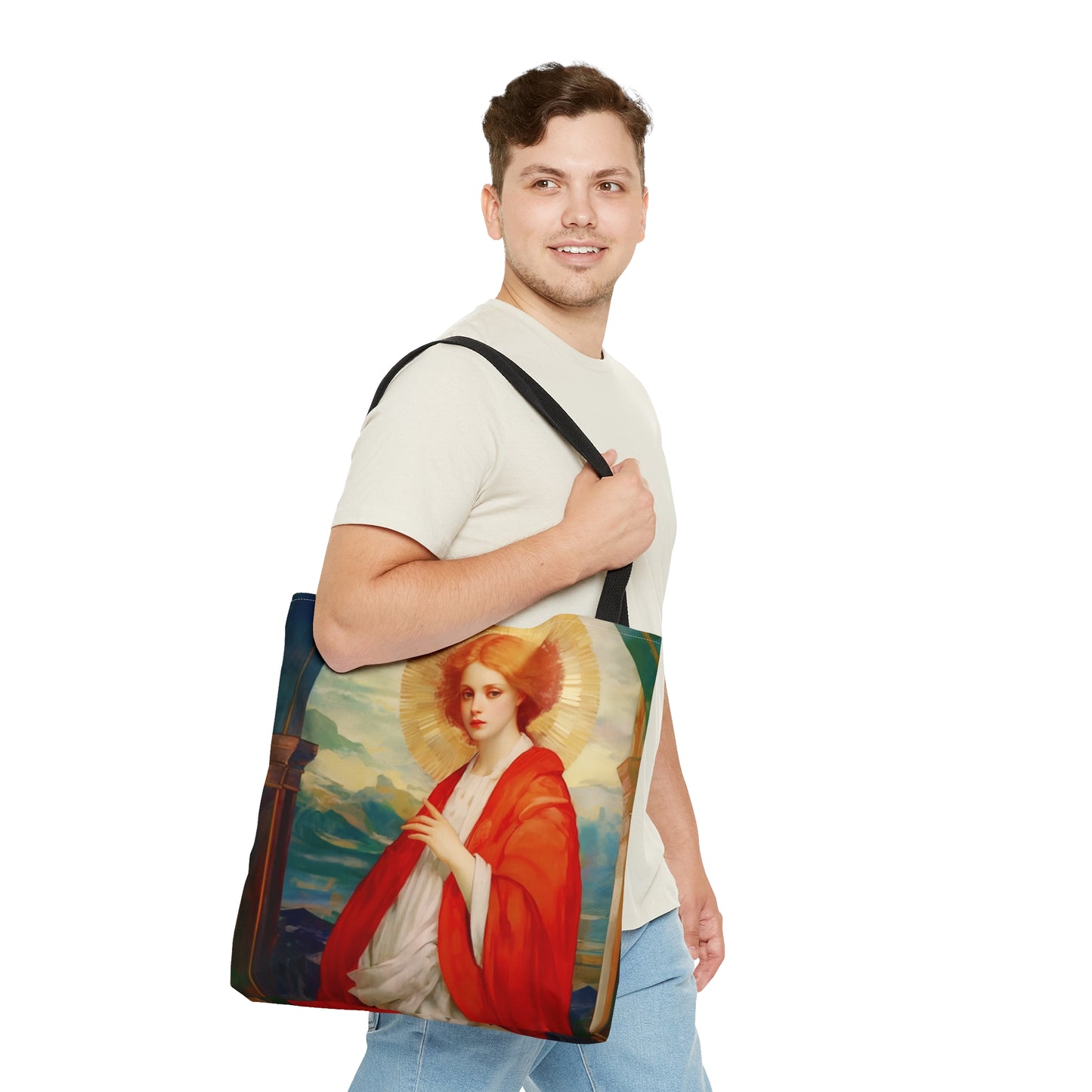 Saint Bibiana Tote Bag - Large Medium Small Faith Art Bag - Re usable Tote Purse - Double Sided - Catholic Art Bag