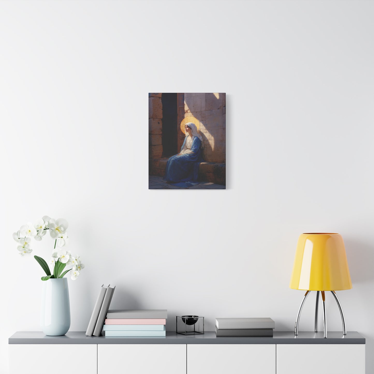 The Quiet Fiat That Split the Darkness, Mary's Yes - Gallery Wrapped Canvas - Print - Religious Art for your Home - Catholic Art
