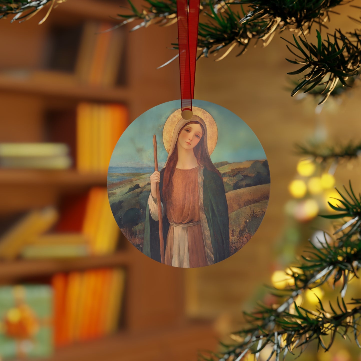 Saint Breage // Saint Breaca - Ornament - Religious Holiday Christmas Ornament and Keepsake - Double sided