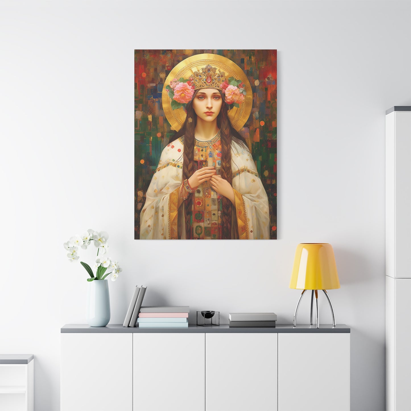 Saint Elizabeth of Hungary  - Museum Wrapped Canvas - Sanctified Souls Print - Religious Art for your Home