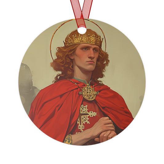 Saint Edward the Martyr Metal Ornament - Religious Holiday Christmas Ornament and Keepsake - Catholic Prayer Ornament - Gift Item