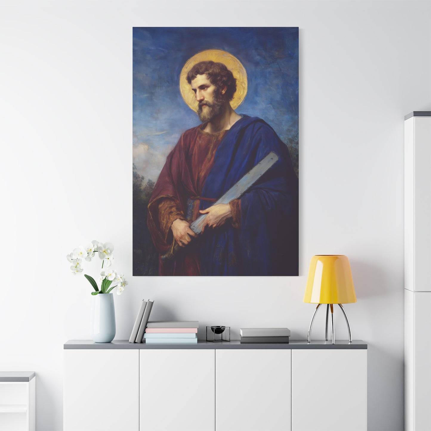 Saint Simon the Apostle  - Gallery Wrapped Canvas - Print - Religious Art for your Home - Catholic Art