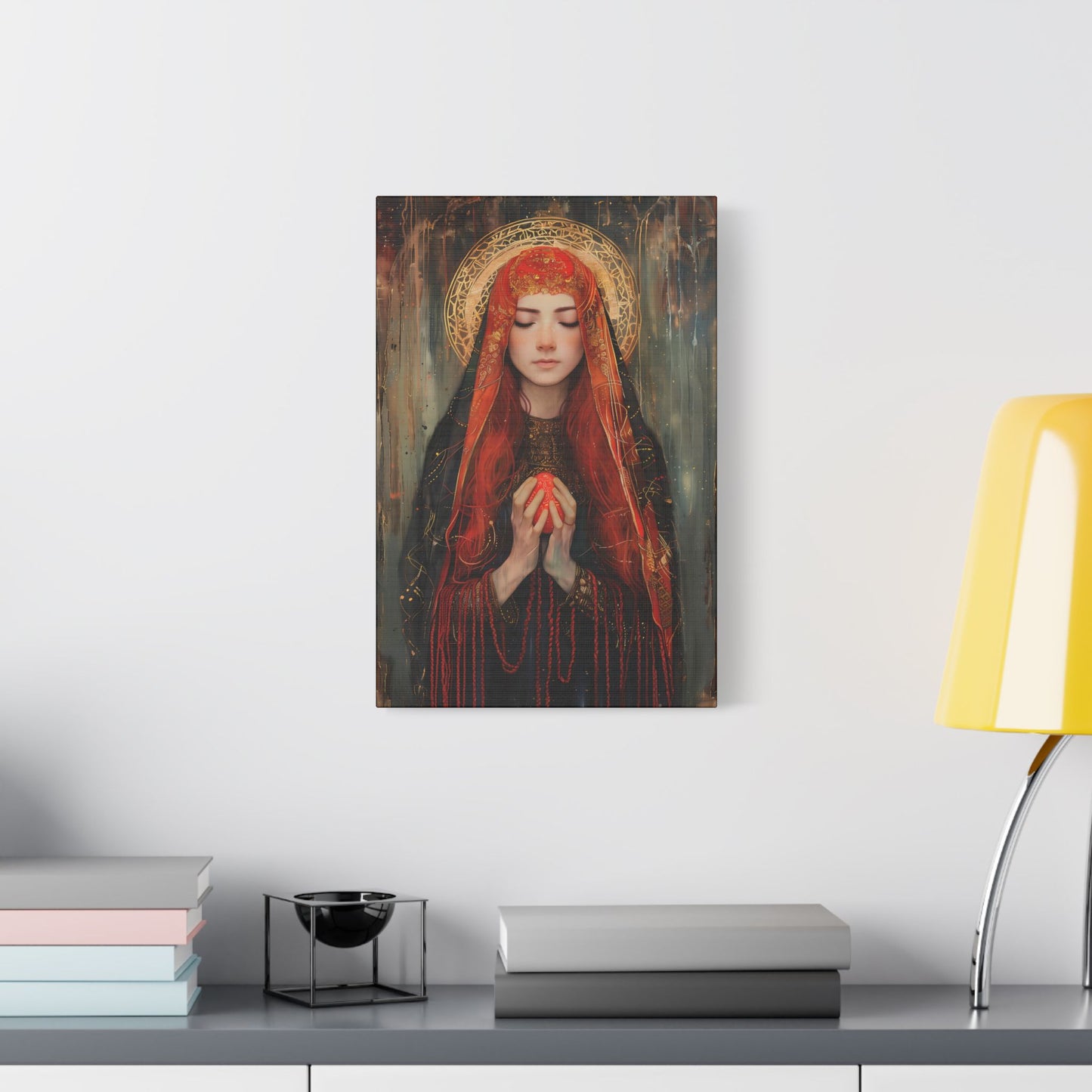 Devotion of Mary Magdalene - Saint Mary Magdalene and the Red Easter Egg - Museum Wrapped Canvas - Print - Religious Art for your Home