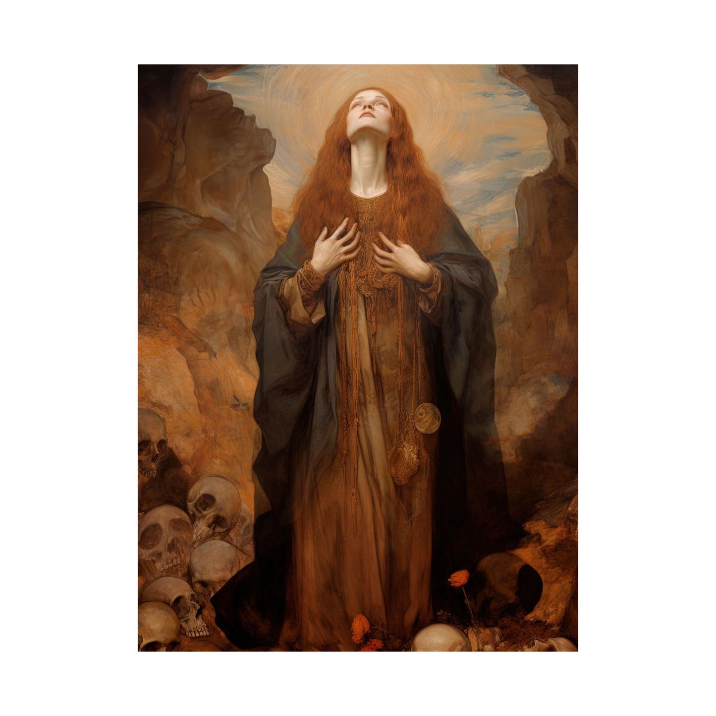 Saint Rosalia - Sanctified Souls Print - Multiple Sizes - Premium Matte Vertical Posters
