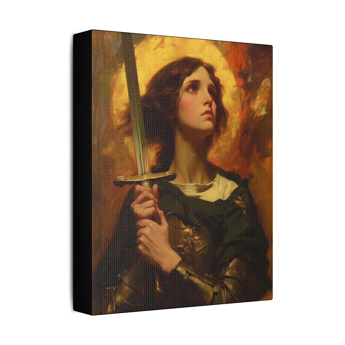 Portrait of Saint Joan of Arc - Museum Wrapped Canvas - Sanctified Souls Print - Religious Art for your Home